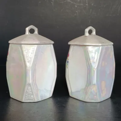 LOT 140: German Made Lustre Ceramic Kitchen Canisters