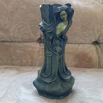 LOT 155: Fairytale Collection- Resin Art Nouveau Vase, Resin Mermaid in Shell and Fairy, 1938 German Reichspost Telegram & More
