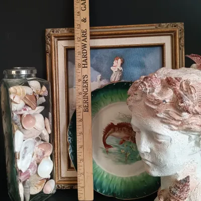 LOT 20: Norman Rockwell Gallery 'Waiting on the Shore' Print with COA, La Belle Fish Plate, Seashells & More