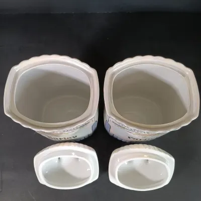 LOT 25: German Made Lustre Ceramic Kitchen Canisters