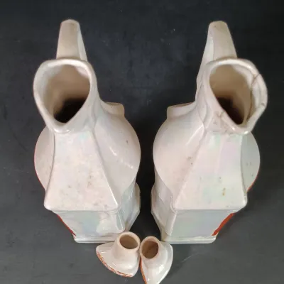 LOT 26: German Made Lustre Ceramic Kitchen Canisters