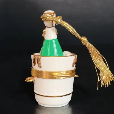 LOT 145: Lenox 8.25" Lily of the Valley Vase, Nantucket Handled Candle Holder, Floral Basket & New Years 2000 Trinket