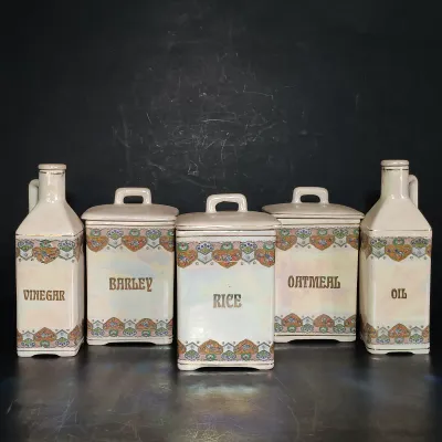 LOT 21: TBICO Czechoslovakia Ceramic Kitchen Canisters