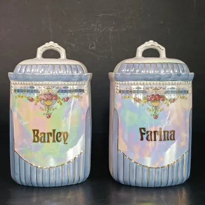 LOT 25: German Made Lustre Ceramic Kitchen Canisters