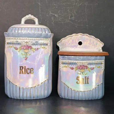 LOT 24: German Made Lustre Ceramic Kitchen Canisters