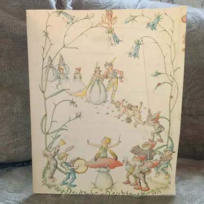 LOT 155: Fairytale Collection- Resin Art Nouveau Vase, Resin Mermaid in Shell and Fairy, 1938 German Reichspost Telegram & More