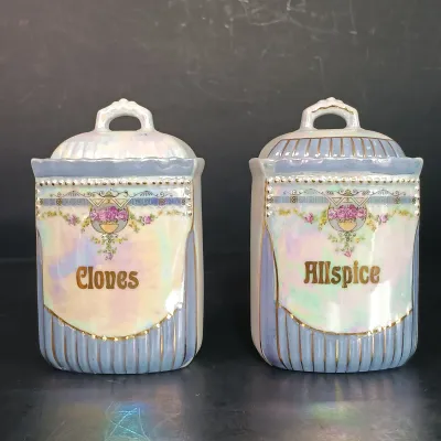 LOT 24: German Made Lustre Ceramic Kitchen Canisters