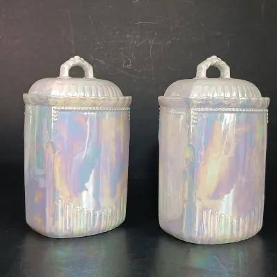 LOT 25: German Made Lustre Ceramic Kitchen Canisters