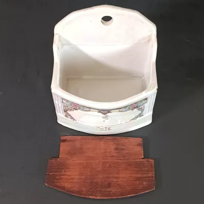 LOT 27: White Block German Made Lustre Ceramic Kitchen Canisters