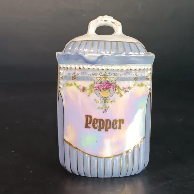 LOT 24: German Made Lustre Ceramic Kitchen Canisters