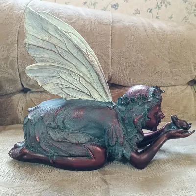 LOT 155: Fairytale Collection- Resin Art Nouveau Vase, Resin Mermaid in Shell and Fairy, 1938 German Reichspost Telegram & More