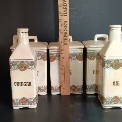LOT 21: TBICO Czechoslovakia Ceramic Kitchen Canisters