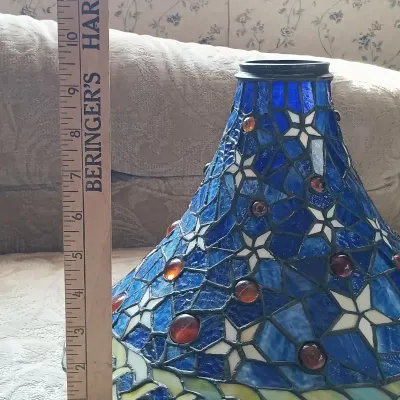 LOT 138: Tiffany-Style Blue Star Torchiere