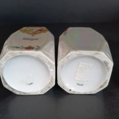 LOT 140: German Made Lustre Ceramic Kitchen Canisters