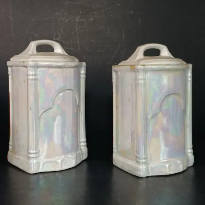 LOT 26: German Made Lustre Ceramic Kitchen Canisters