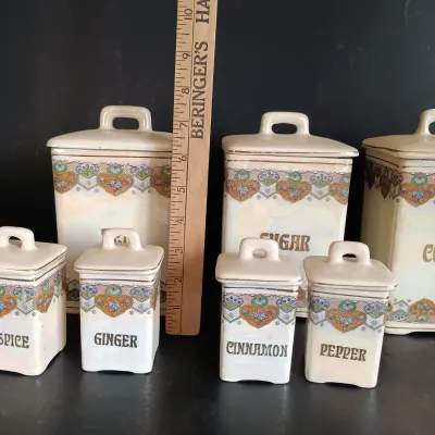 LOT 22: TBICO Czechoslovakia Ceramic Kitchen Canisters