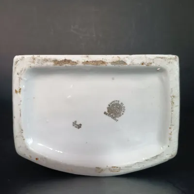 LOT 27: White Block German Made Lustre Ceramic Kitchen Canisters