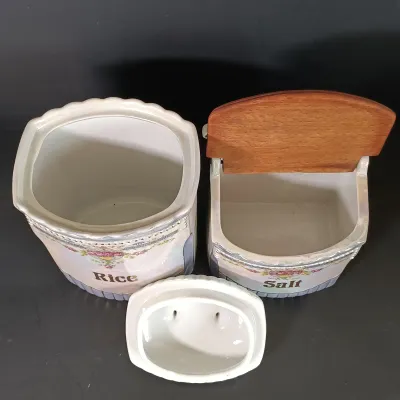 LOT 24: German Made Lustre Ceramic Kitchen Canisters