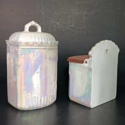 LOT 24: German Made Lustre Ceramic Kitchen Canisters
