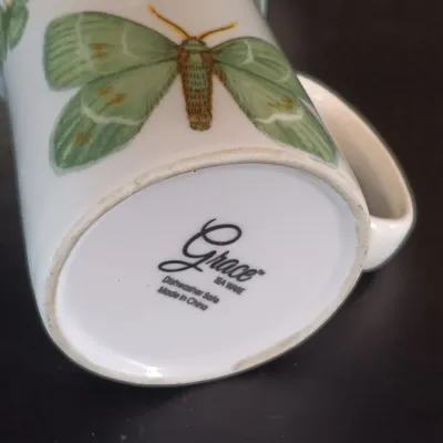 LOT 256: Garden Party Collection - Rose of England Mugs, Enameled Wine Glasses, Grace Tea Ware Mugs & More