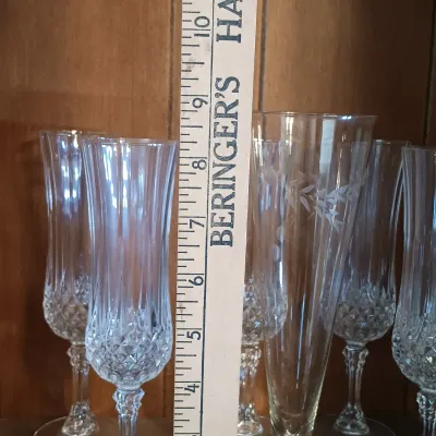 LOT 254: Vintage Etched Crystal Glassware