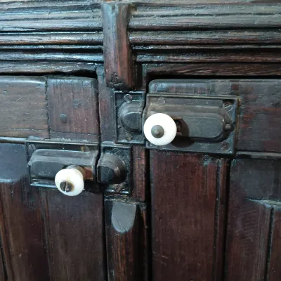 LOT 257: Wooden Corner Cabinet