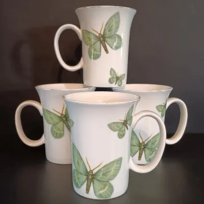 LOT 256: Garden Party Collection - Rose of England Mugs, Enameled Wine Glasses, Grace Tea Ware Mugs & More