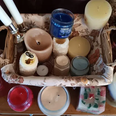 LOT 246: Large Collection of Candles, Vases & More