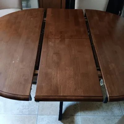 LOT 244: Butterfly-Leaf Dining Table with Upholstered Chairs