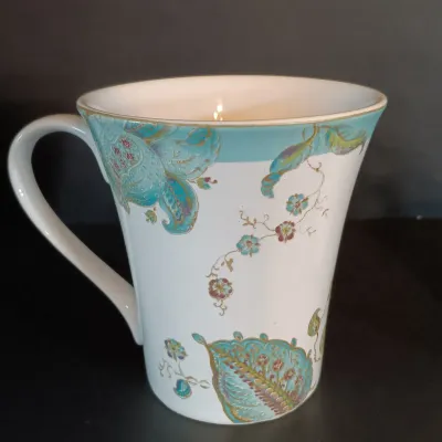 LOT 256: Garden Party Collection - Rose of England Mugs, Enameled Wine Glasses, Grace Tea Ware Mugs & More