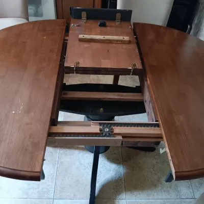 LOT 244: Butterfly-Leaf Dining Table with Upholstered Chairs