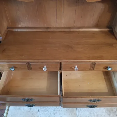 LOT 255: Sprague & Carleton Solid Maple Buffet Hutch