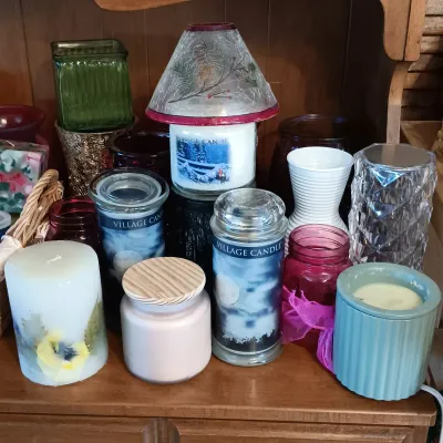 LOT 246: Large Collection of Candles, Vases & More