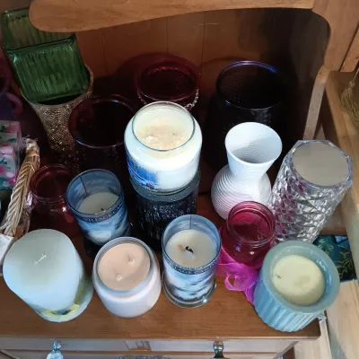 LOT 246: Large Collection of Candles, Vases & More
