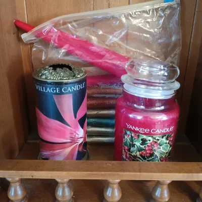 LOT 246: Large Collection of Candles, Vases & More