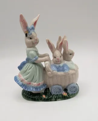 Sale Photo Thumbnail #126: Usually crafted from glazed ceramic or porcelain, these hand-painted, pastel Easter collectibles