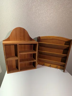 Sale Photo Thumbnail #479: Solid Wood Knick Knack Wall Shelf & Retro Key & Mail Holder