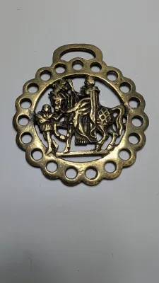Sale Photo Thumbnail #309: Horse brass bridal medallions (or "horse brasses") are decorative, solid-brass plaques originally used to embellish the bridles and harnesses of working and parade horses. Originating in England in the mid-19th century, carters and farmers first used them