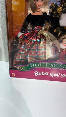 Sale Photo Thumbnail #492: The Barbie Holiday Sisters collection features various iconic multi-doll gift sets released by Mattel in the late 1990s and early 2000s, grouping Barbie, Stacie, and Kelly together in festive Christmas attire
This classic release features the three sister