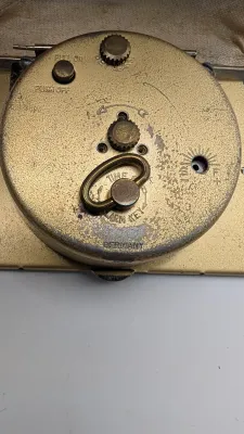 Sale Photo Thumbnail #404: Clocks are untested - The Elgin face cover has come off

Bradley and Elgin are classic mid-20th-century folding travel and desk alarm clocks manufactured in (West) Germany, typically featuring mechanical wind-up, 1-jewel movements. Often utilized by vario