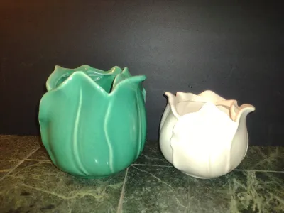 Pair of Stangl Tulip Design Pottery Planters