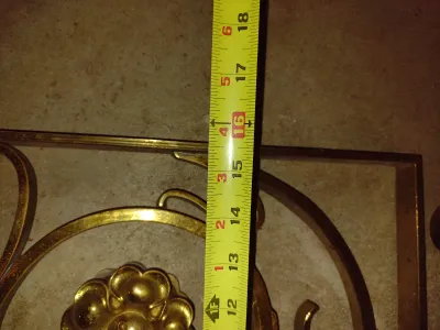 Pair of Ornate Metal Wall Brackets- Possibly Brass- Approx 18 1/2" x 15 1/2"