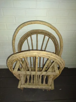 Rustic Bent Wood/Twig Magazine Rack- Approx 16" Wide