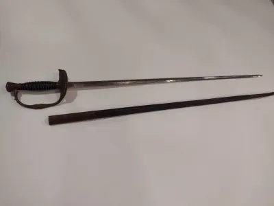 Antique 19th Century Gaylord Mfg Co (Chicopee, Mass) Military Officer's Sword with Sheath- Intricate Engraving on Blade (A)