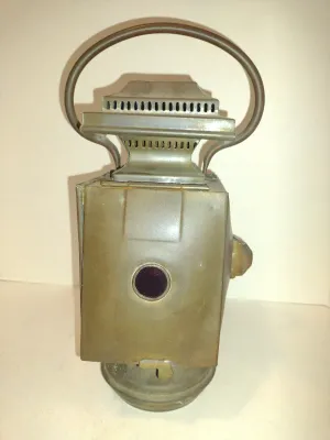 Antique Brass Oil Carriage Lamp- Approx 12 1/2" Tall