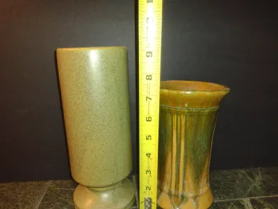 Pair of Pottery Vases- One Marked USA