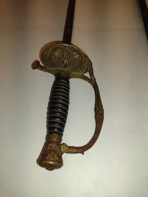 Antique 19th Century Gaylord Mfg Co (Chicopee, Mass) Military Officer's Sword with Sheath- Intricate Engraving on Blade (A)