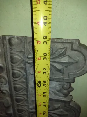 Antique Stamped Metal Decorative Trim- Approx 39 1/4" Long, 9 1/2" Tall- Three Pieces (Bas)
