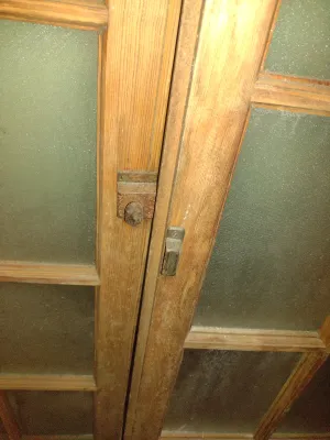 Pair of Wood Framed Eight Panel Windows with Original Hardware- Approx 47 1/2" Tall, 17" Wide (Bas-A)