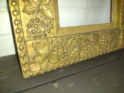 Vintage Ornate Gilded Wood Frame- Grapes and Leaves Design- Approx 14 3/4" x 17 1/2"